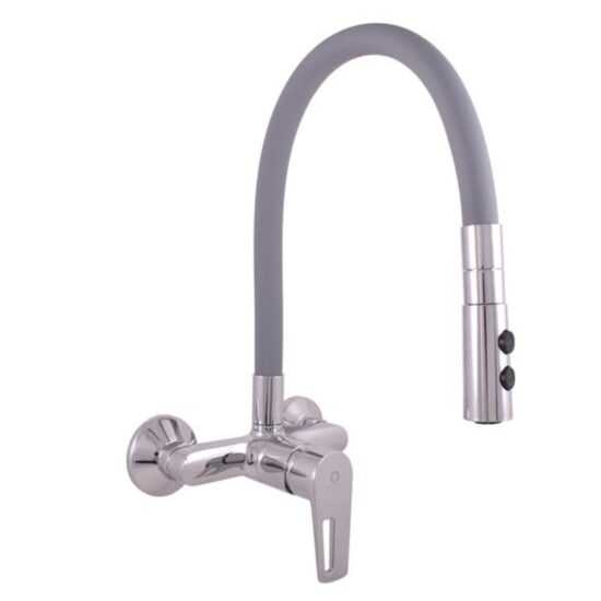 Drezová batéria RAV SLEZÁK COLORADO so silikónovým ramienkom 150 mm sivá / chróm CO202.5/12