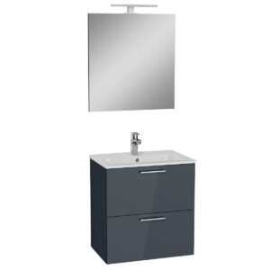 Kúpeľňová skrinka s umývadlom zrcadlem a osvětlením Vitra Mia 59x61x39