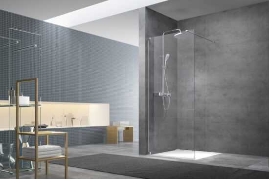 Sprchová zástena Walk-In 90 cm s pántmi a zavetrením SAT Walk-in chróm lesklý SATBWI90PA