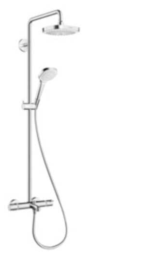 Sprchový systém Hansgrohe Croma Select E na stěnu s vaňovým termostatom biela/chróm 27352400