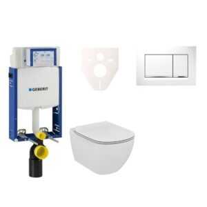 Závesný set WC Ideal Standard TESI Rimless + modul Geberit Kombifix s tlačidlom Sigma 30 (biela/chróm lesk) 110.302.00.5 NE5