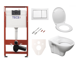 Závesný set WC S-line + modul TECE s tlačidlom TECEbase (biela) SIKOTSD0