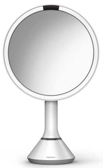 Kozmetické zrkadielko Simplehuman Dual Touch perleťovo biela ST3054