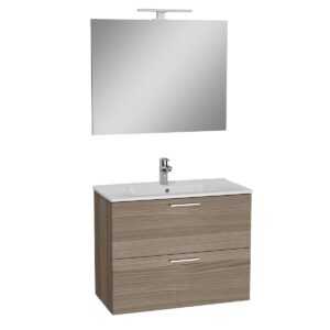 Kúpeľňová skrinka s umývadlom zrcadlem a osvětlením Vitra Mia 79x61x39