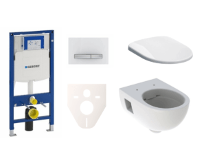 Cenovo zvýhodnený závesný WC set Geberit do ľahkých stien / predstenová montáž + WC Geberit Selnova SIKOGES3S8