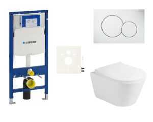 Cenovo zvýhodnený závesný WC set Geberit do ľahkých stien / predstenová montáž + WC Glacera Ava SIKOGESAVAS01