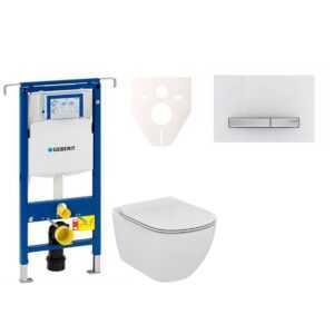 Cenovo zvýhodnený závesný WC set Geberit do ľahkých stien / predstenová montáž + WC Ideal Standard Tesi 111.355.00.5NF8