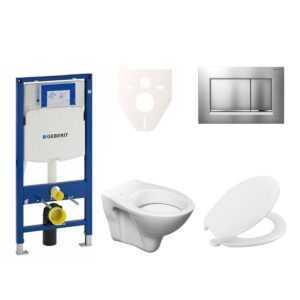 Cenovo zvýhodnený závesný WC set Geberit do ľahkých stien / predstenová montáž + WC S-Line S-line Pro 111.300.00.5NR7
