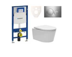 Cenovo zvýhodnený závesný WC set Geberit do ľahkých stien / predstenová montáž + WC SAT Brevis SIKOGES3W41