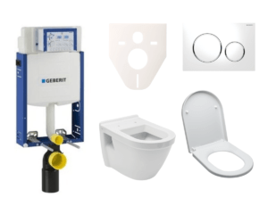 Cenovo zvýhodnený závesný WC set Geberit na zamurovanie + WC Vitra S50 SIKOGE2V4