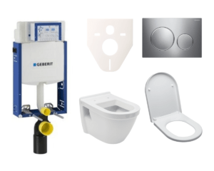 Cenovo zvýhodnený závesný WC set Geberit na zamurovanie + WC Vitra S50 SIKOGE2V41