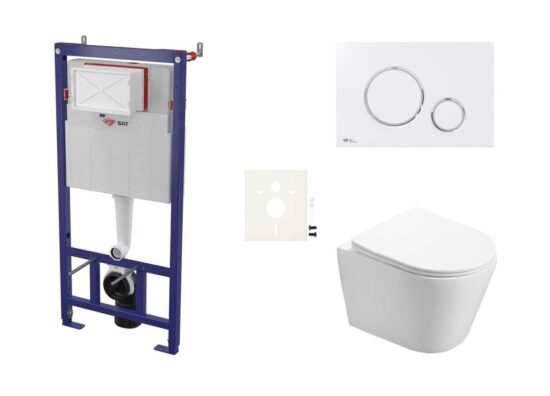 Cenovo zvýhodnený závesný WC set SAT do ľahkých stien / predstenová montáž + WC SAT Infinitio SIKOSSIN70K