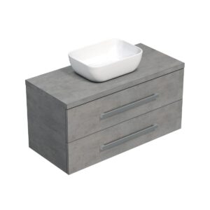 Kúpeľňová skrinka s doskou Naturel Cube Way 100x53x46 cm betón mat CUBE461003BESAT45