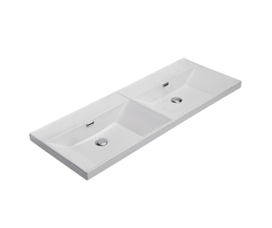 Nábytkové dvojumývadlo SAT B-Way 121x46 cm dva otvory pre batériu SATBW212046